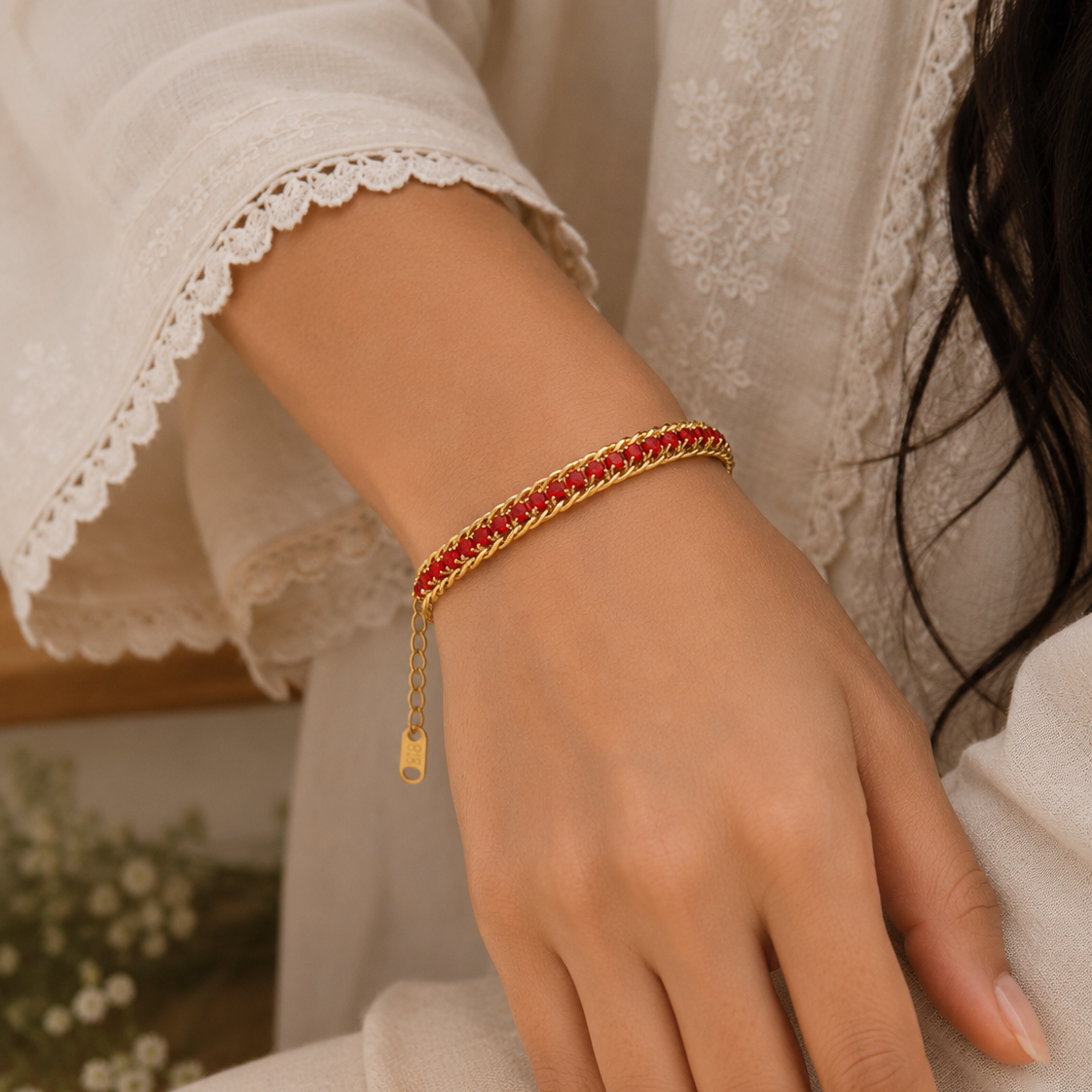 Ruby Link Bracelet