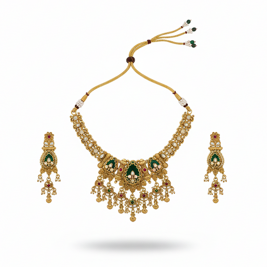 Kanika Antique Green Latkan Set