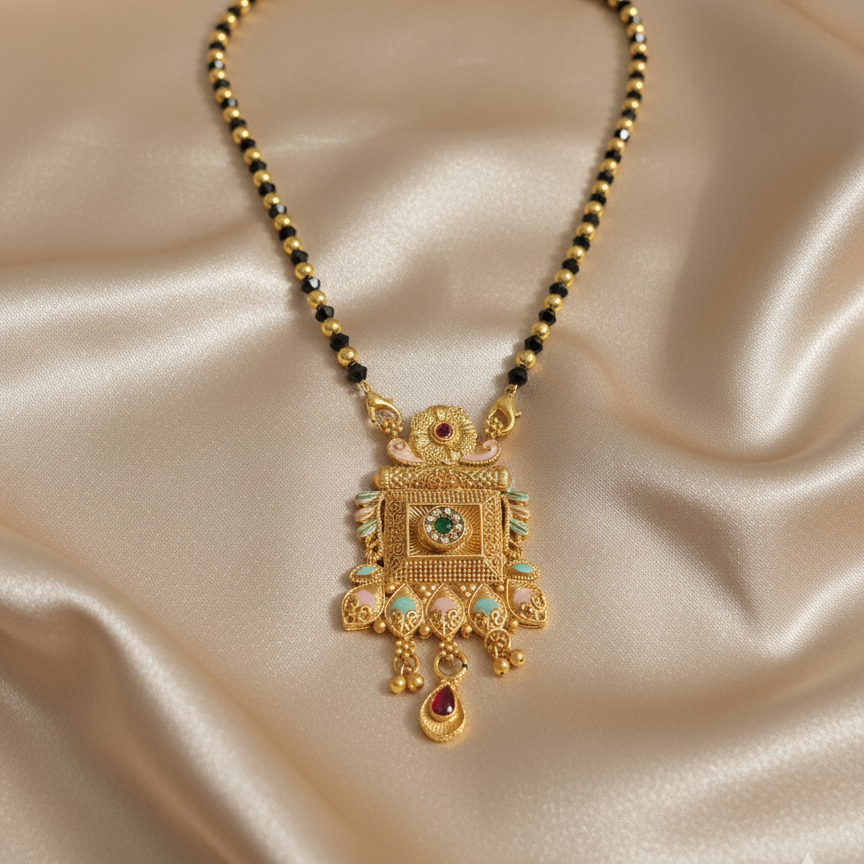 Square Rajwadi Mangal Sutra