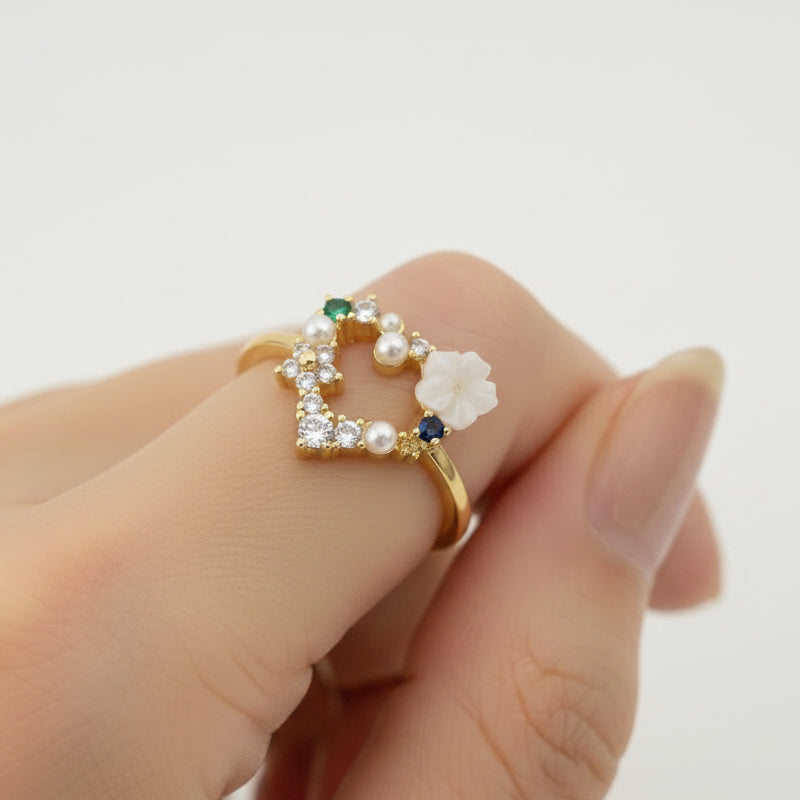 Blooming Heart Ring
