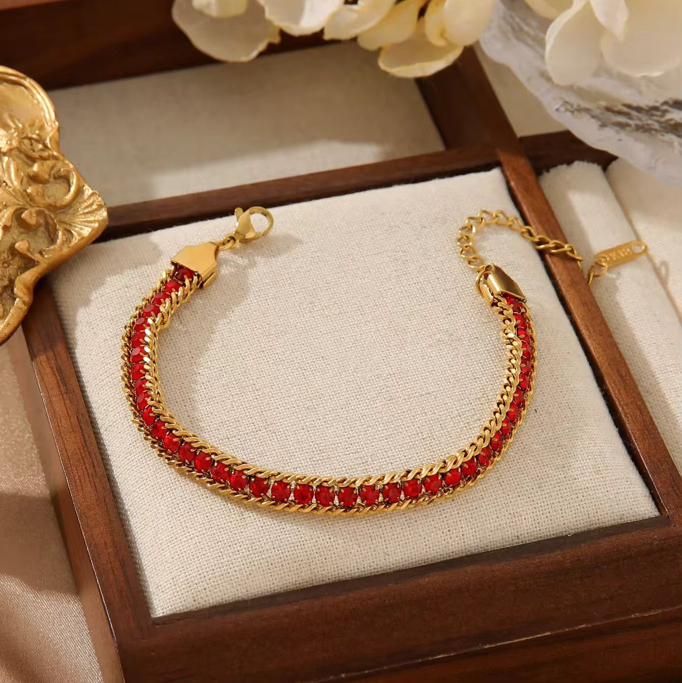 Ruby Link Bracelet