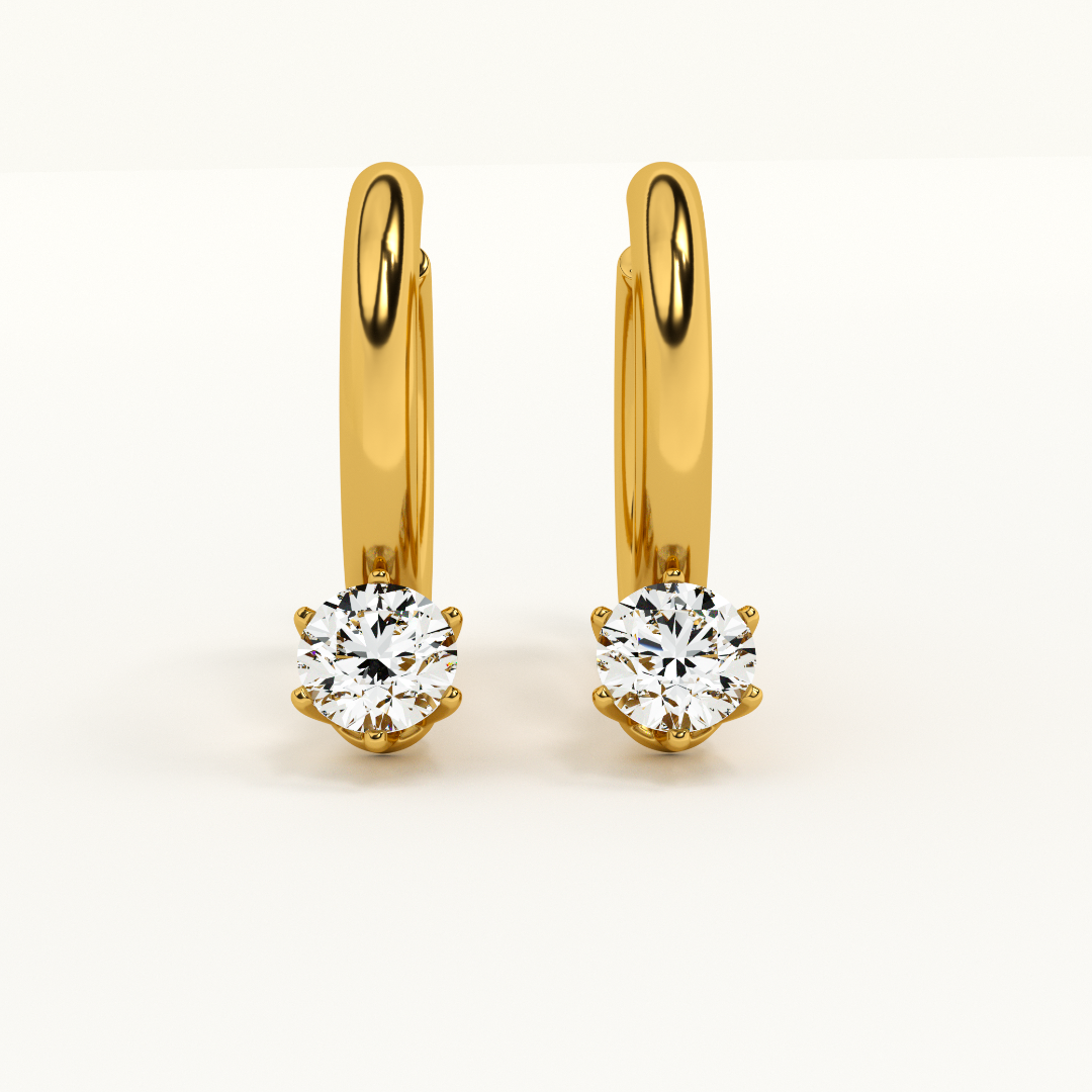 Solitaire Hoop Earrings