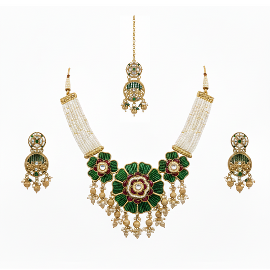 Amrita Antique Floral Necklace Set