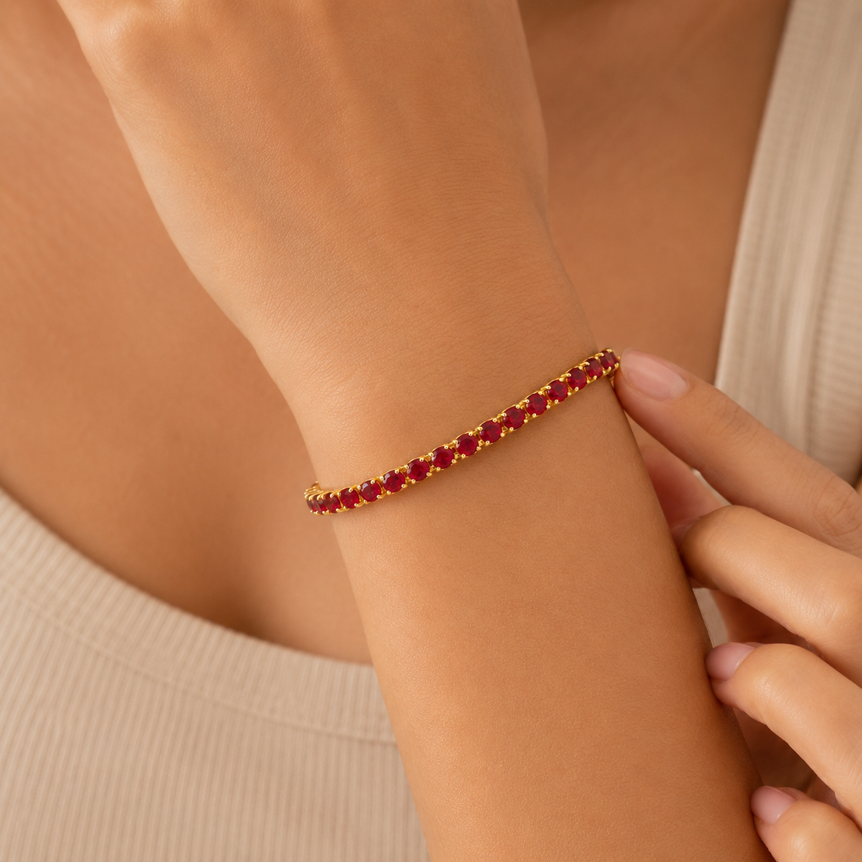 Red Tennis Bracelet
