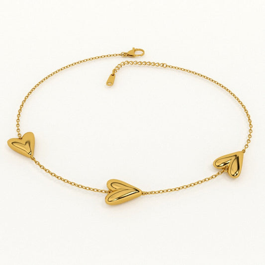 Triple Heart Anklets