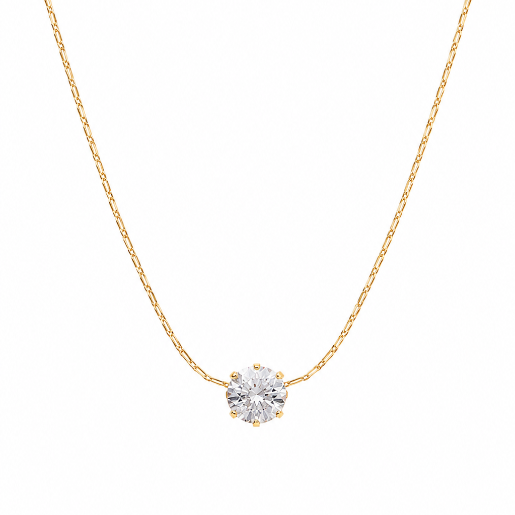Delicate Diamond Solitaire Necklace