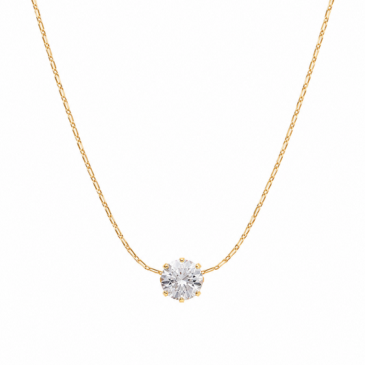 Delicate Diamond Solitaire Necklace